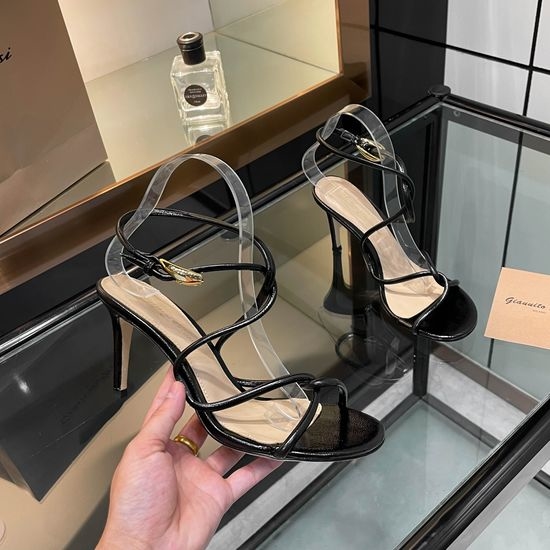 Gianvito Rossi Elegant Thin Strap Block Heel Slide Sandals