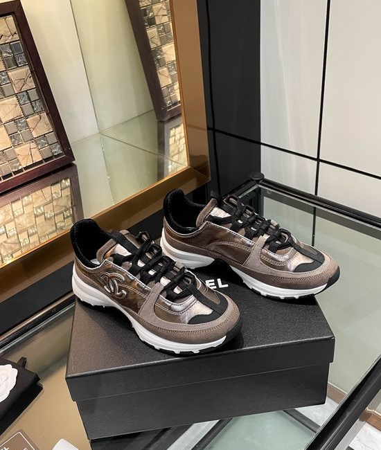 Chanel Premium Leather Casual Sneakers Comfortable Wear-resistant