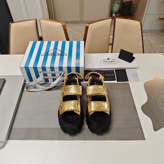 Prada Comfortable Thick Sole Adjustable Closure Casual Sandals
