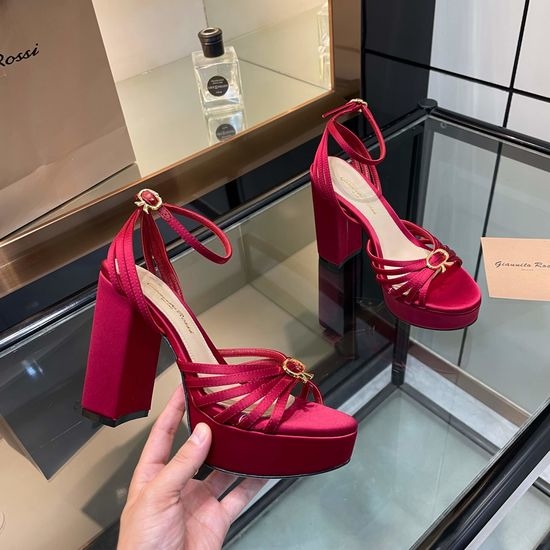 Gianvito Rossi Luxury Silk Platform Chunky Heel Dress Sandals