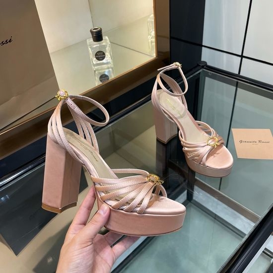 Gianvito Rossi Luxury Silk Platform Chunky Heel Dress Sandals