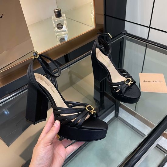Gianvito Rossi Luxury Silk Platform Chunky Heel Dress Sandals