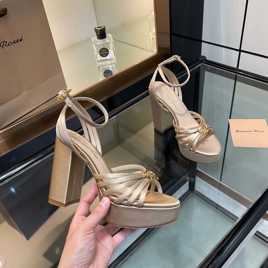 Gianvito Rossi Luxury Silk Platform Chunky Heel Dress Sandals
