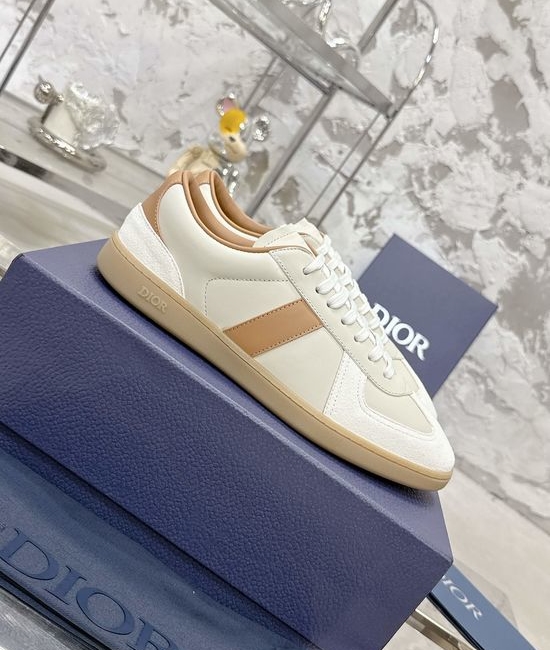 Christian Dior CD Genuine Leather Suede Casual Sneakers with Non-slip Sole
