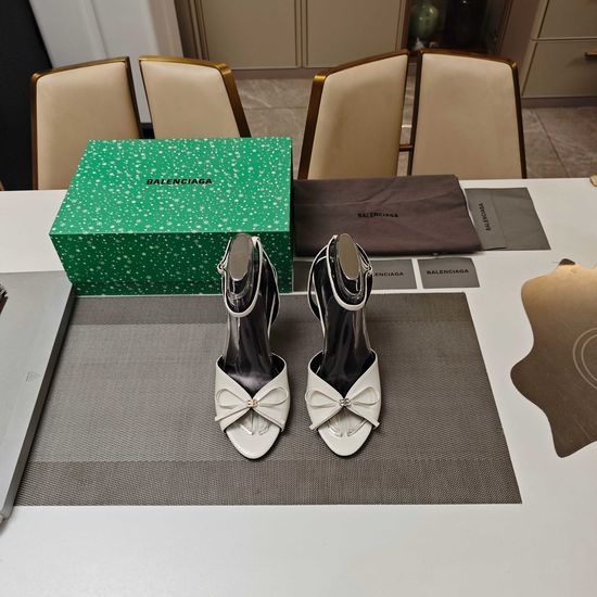 Balenciaga Elegant Bow Strap Open Toe Sandals With Premium Leather Sole