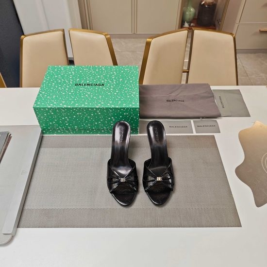 Balenciaga Elegant Bow Strap Open Toe Sandals With Premium Leather Sole