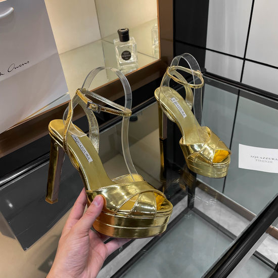 Aquazzura Patent Leather High Heel Sandals With Full Packaging