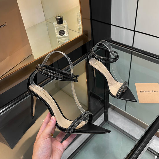 Gianvito Rossi Sparkling Rhinestone Pointed Toe High Heel Sandals
