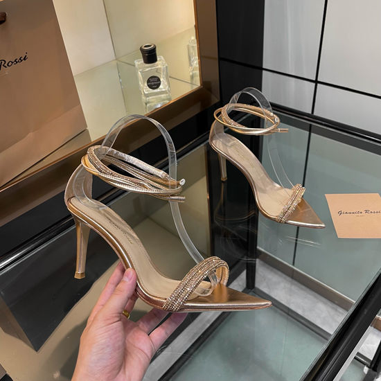 Gianvito Rossi Sparkling Rhinestone Pointed Toe High Heel Sandals