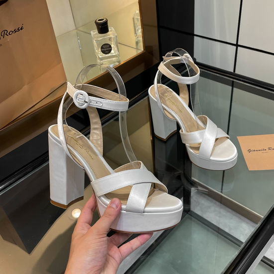 Gianvito Rossi Silk Platform Chunky Heel Elegant Dress Sandals