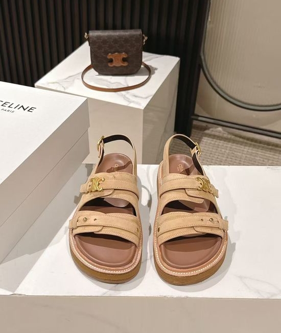 Celine Vintage Retro Leather Sandals Slip On Casual Footwear