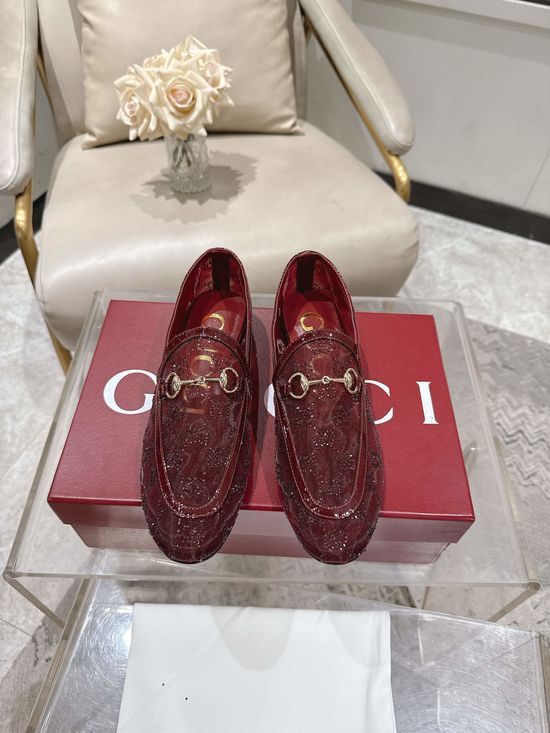 Gucci Soft Sheepskin Casual Mules Slip On Comfort Flat Shoes
