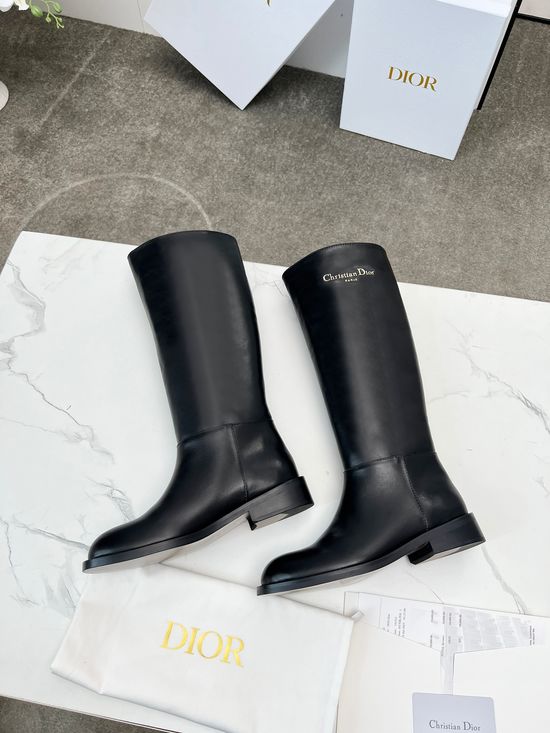 Christian Dior Vintage English Brogue Knight Knee-High Boots
