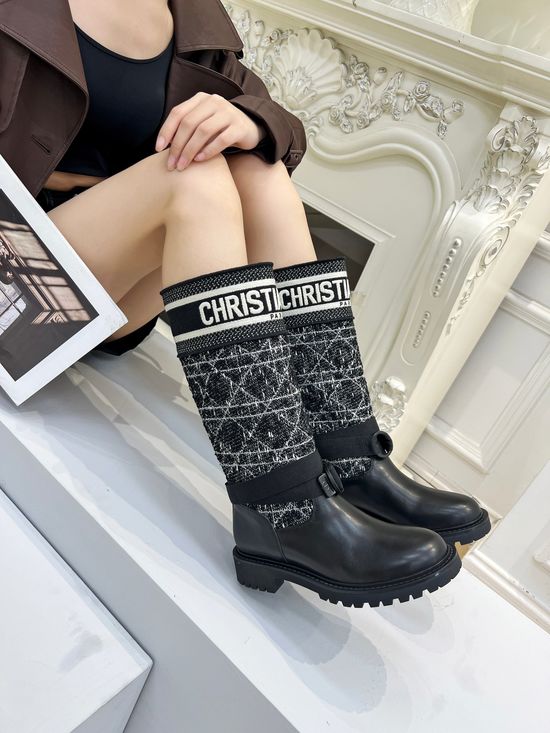 Christian Dior Premium Cowhide Leather Slip On Work Boots