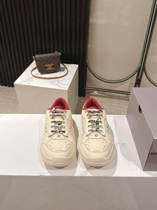 Balenciaga Vintage Distressed Leather Casual Sneakers with Signature Detail