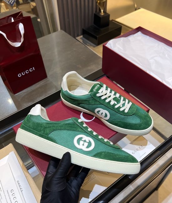 Gucci Premium Retro Casual Training Sneakers Durable Suede Leather Upper