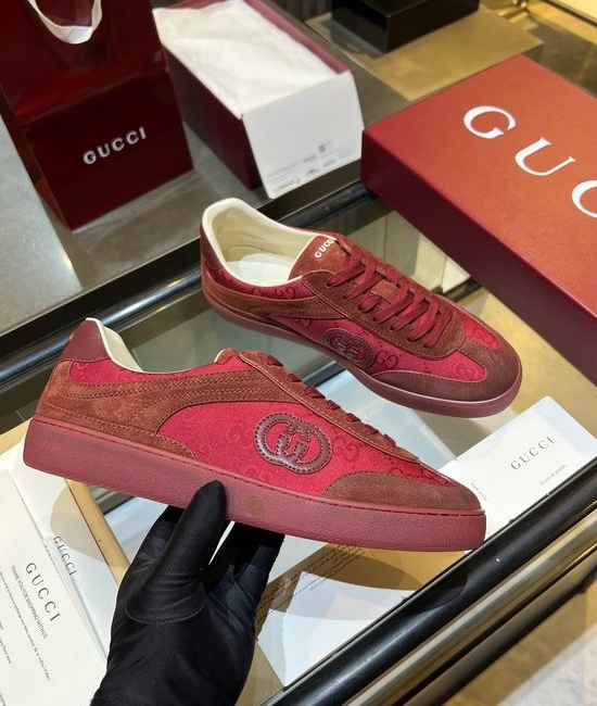 Gucci Premium Retro Casual Training Sneakers Durable Suede Leather Upper