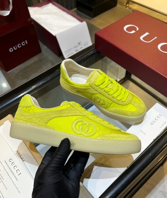 Gucci Premium Retro Casual Training Sneakers Durable Suede Leather Upper
