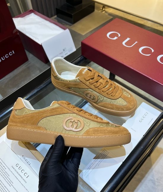 Gucci Premium Retro Casual Training Sneakers Durable Suede Leather Upper