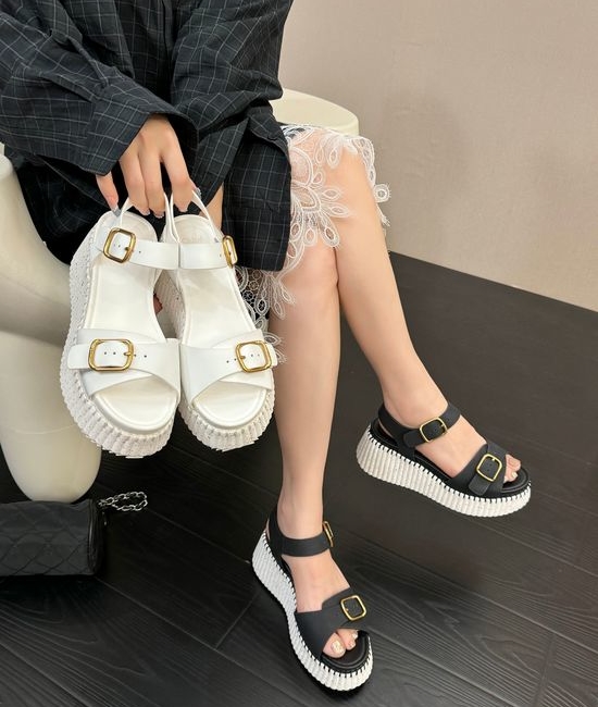 Chloe Genuine Leather Sandals with Sheepskin Lining Durable Sole