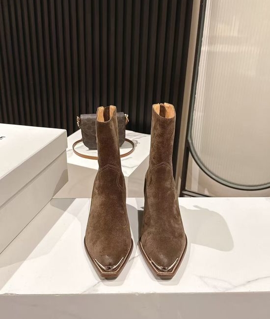 Celine Classic Logo Embellished Calfskin Ankle Boots