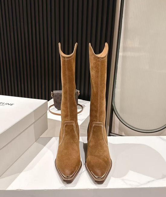 Celine High-end Logo Adorned Calfskin Ankle Boots