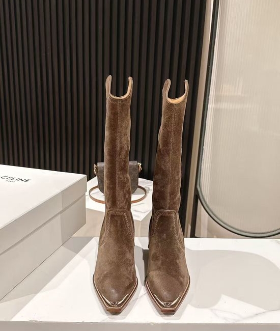 Celine High-end Logo Adorned Calfskin Ankle Boots