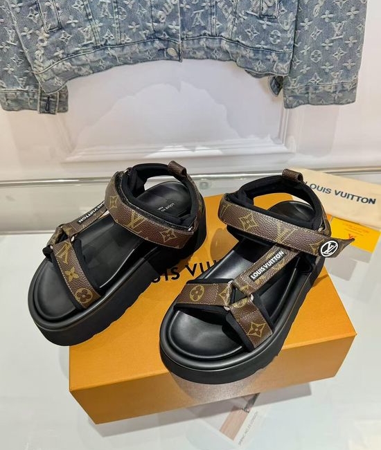 Louis Vuitton LV Comfortable Height Increasing Magic Tape Sandals