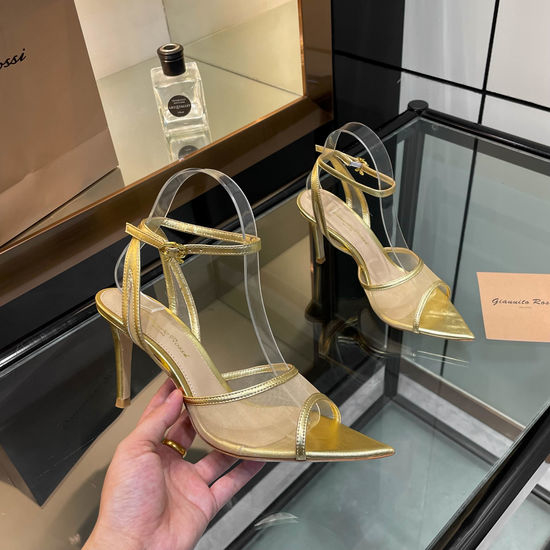 Gianvito Rossi Elegant Pointed Toe Mesh High Heel Mules