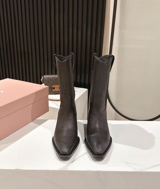 Miu Miu Soft Genuine Leather Cowboy Boots Comfortable Fit