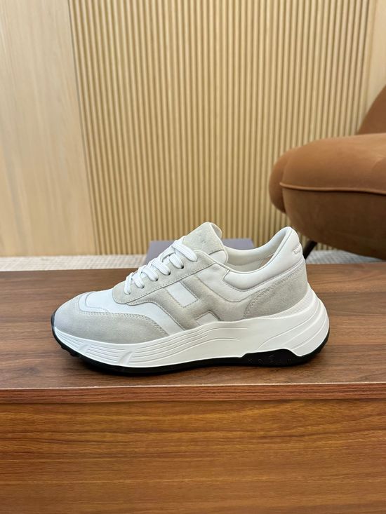Hogan Color-Block Thick-Soled Sneakers with Striped Design