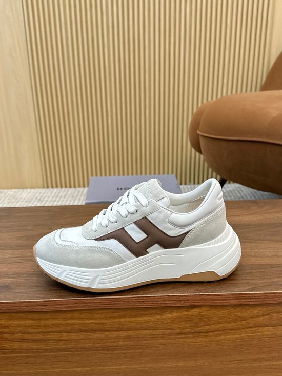 Hogan Color-Block Thick-Soled Sneakers with Striped Design