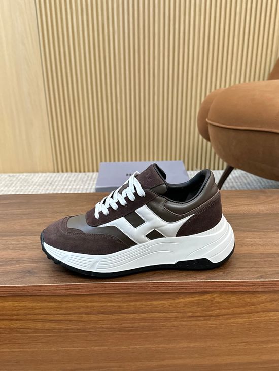 Hogan Color-Block Thick-Soled Sneakers with Striped Design