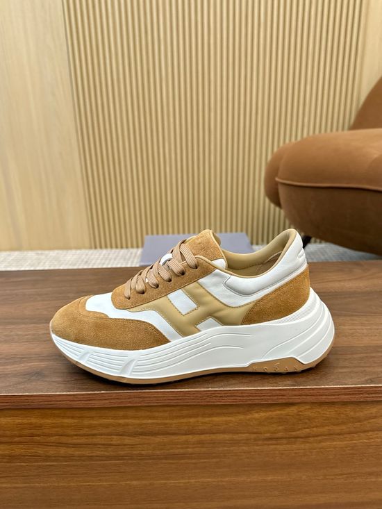 Hogan Color-Block Thick-Soled Sneakers with Striped Design
