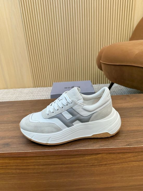 Hogan Color-Block Thick-Soled Sneakers with Striped Design