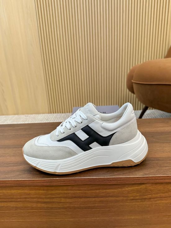 Hogan Color-Block Thick-Soled Sneakers with Striped Design