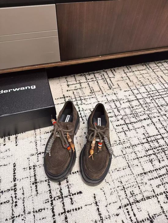 Alexander Wang Suede Platform Loafers with Emblem Casual Comfortable Footwear
