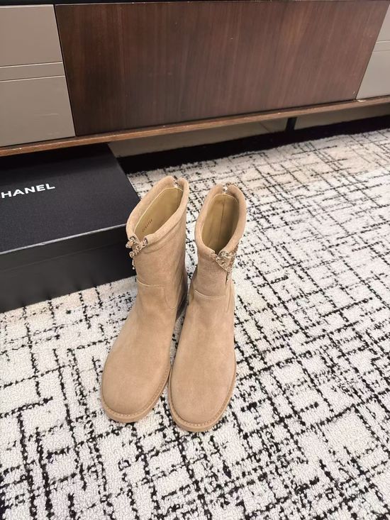 Chanel Suede Color Block Slip On Riding Ankle Boots