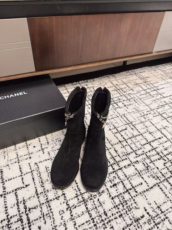 Chanel Suede Color Block Slip On Riding Ankle Boots