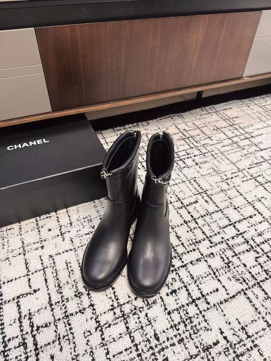 Chanel Suede Color Block Slip On Riding Ankle Boots