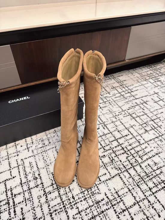 Chanel Suede Color Block Slip On Riding Ankle Boots