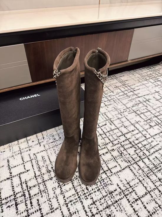 Chanel Suede Color Block Slip On Riding Ankle Boots