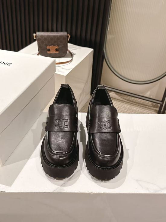 Celine Premium Leather Thick Sole Elevated Loafer Shoes