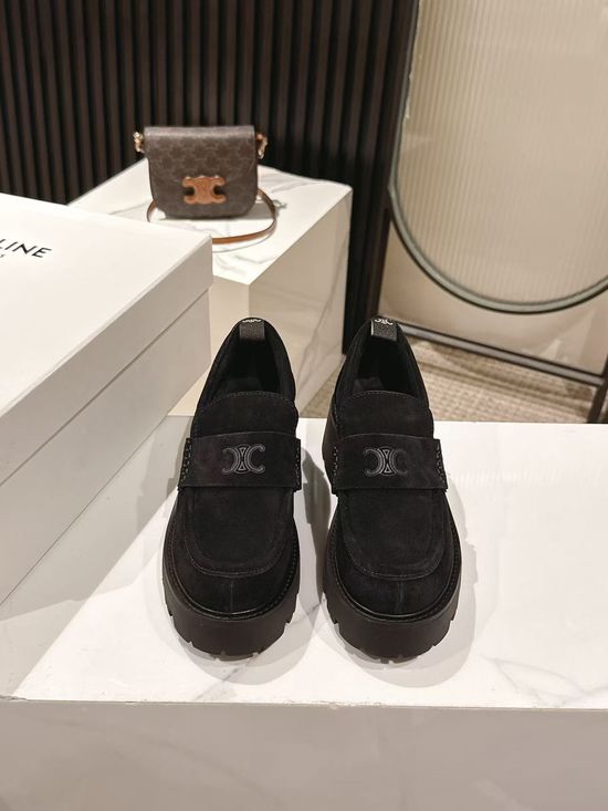 Celine Premium Leather Thick Sole Elevated Loafer Shoes