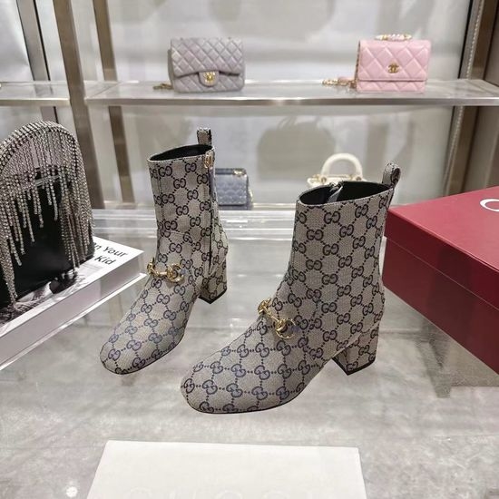 Gucci 8 Inch Cowhide Mid Calf Boots With Low Heel