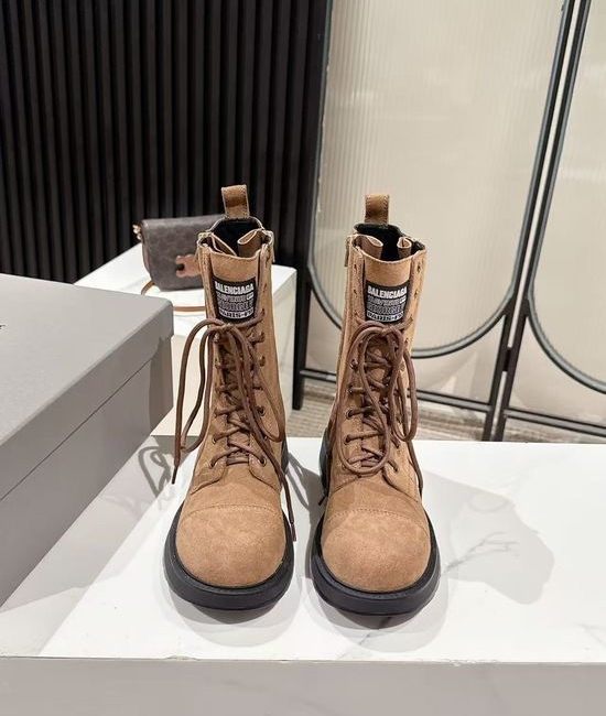 Balenciaga Classic Leather Short Boots with Rivet Detailing