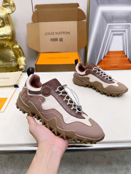 Louis Vuitton Premium Leather Sneakers with Flexible Wave Outsole