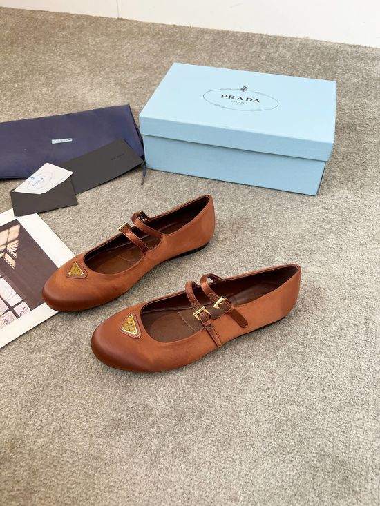 Prada Vintage Satin Loafers With Buckle And Lightweight Sole