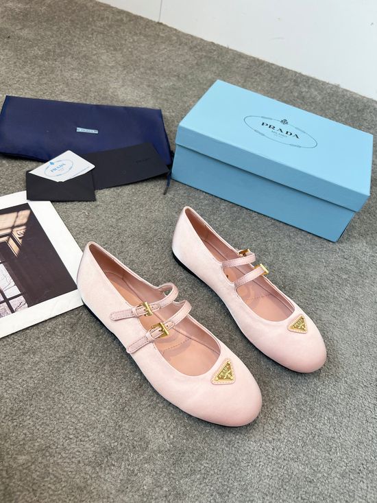 Prada Vintage Satin Loafers With Buckle And Lightweight Sole
