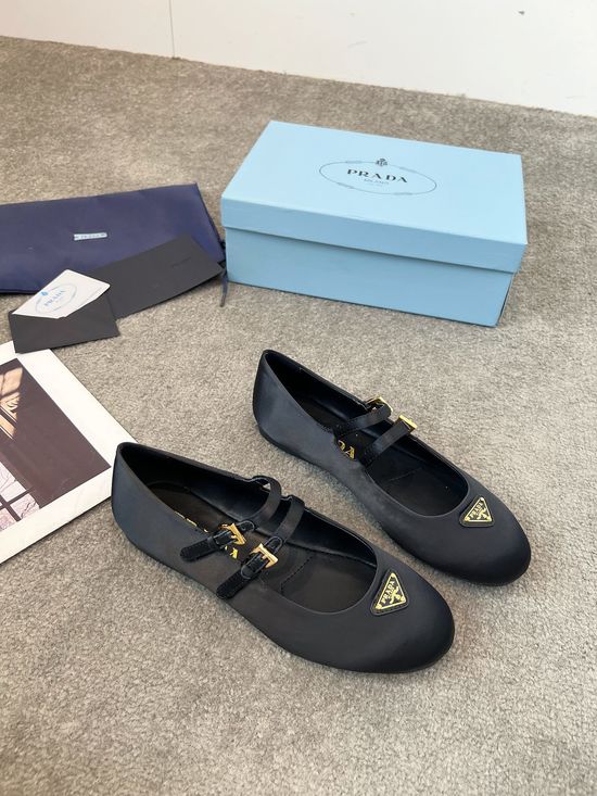 Prada Vintage Satin Loafers With Buckle And Lightweight Sole